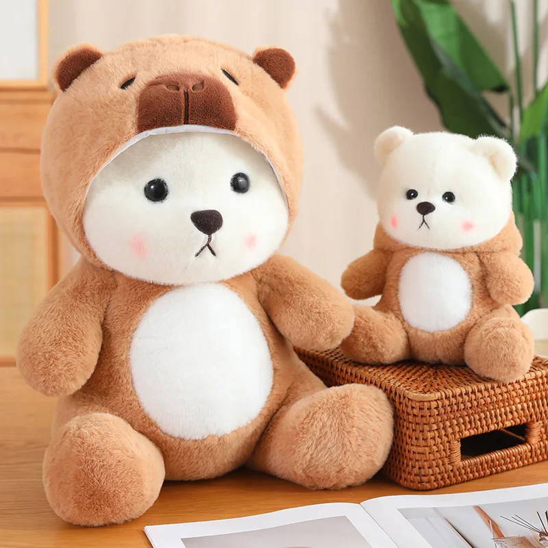 Cute brown bear fairy tale plush toy plush animals with hats bear Kawaii soft doll pillow girls room decoration children\'s gift
