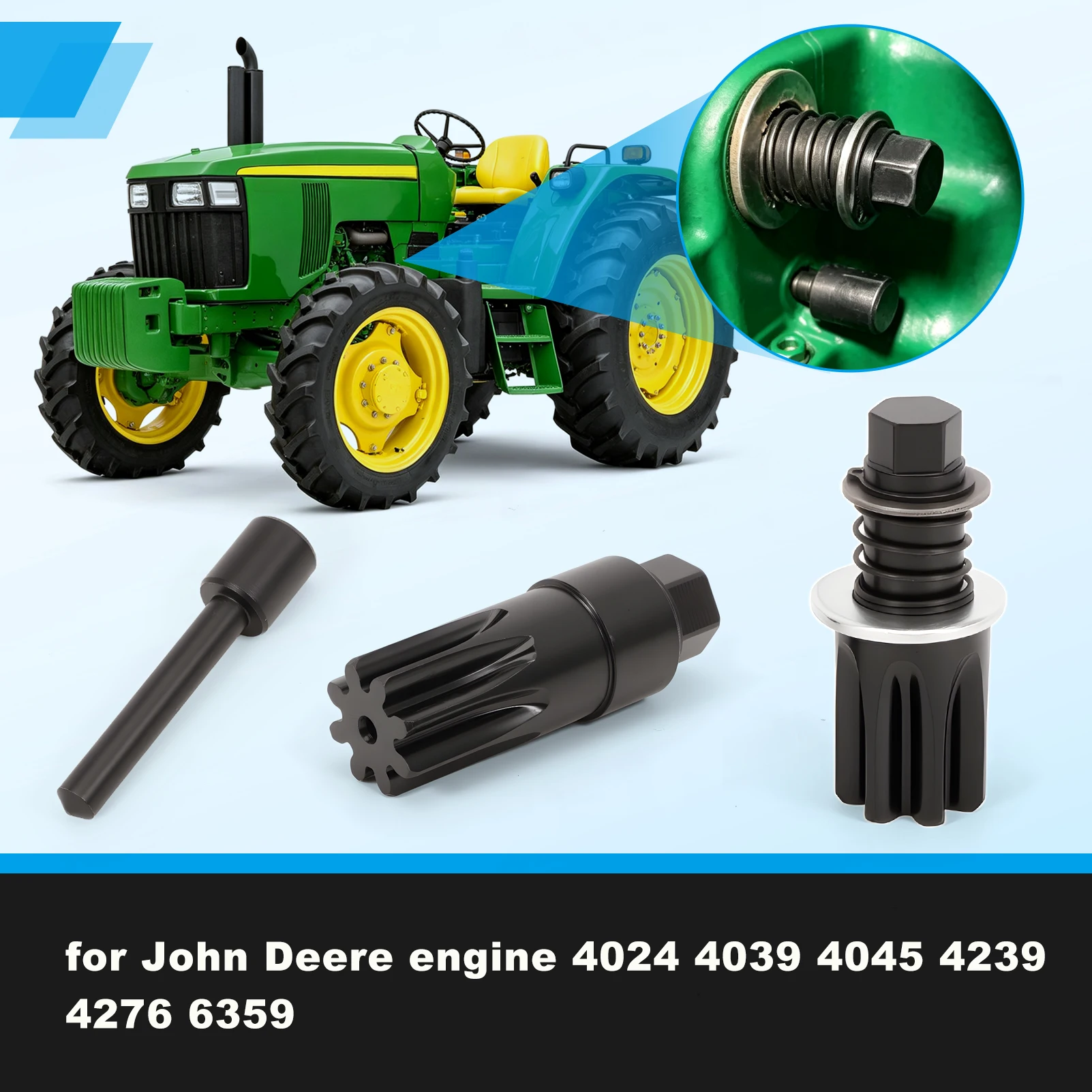 Alat Pembalik Mesin dan Set Pengatur Waktu untuk Mesin John Deere Logam untuk 4024 4039 4045 4239 4276 6090 DJ002-1 DJ002-5 DJ002-4
