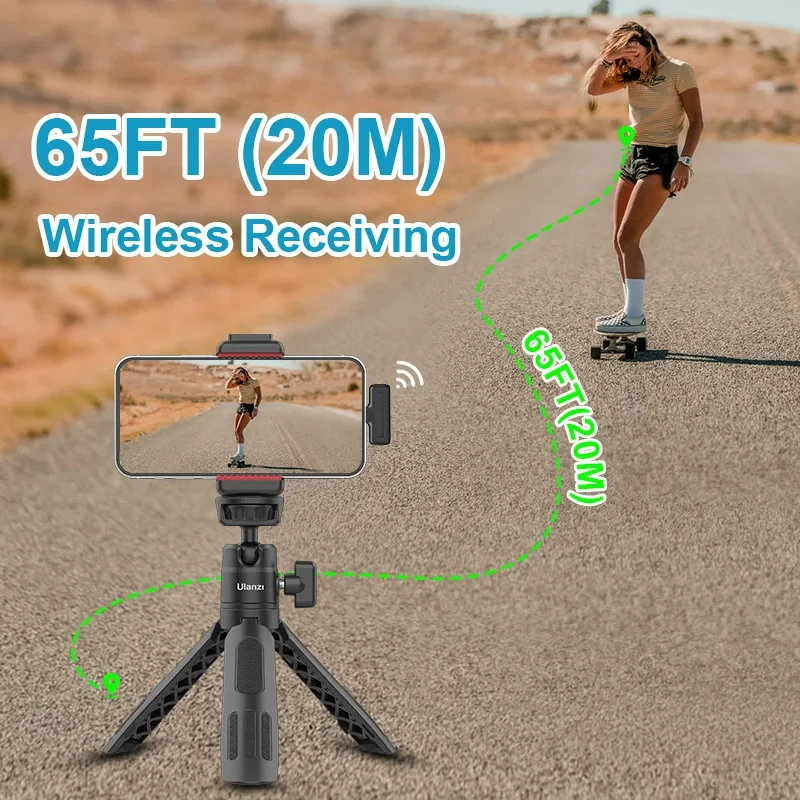 Ulanzi j12 microfone de lapela sem fio conjunto microfone de lapela curto gravação de vídeo mini microfone para iphone 16 15 14 android transmissão ao vivo