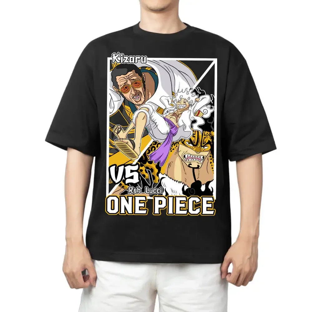 One Piece 2026 Summer Men Cotton T-shirt Streetwear Anime Graphic Oversized Short Sleeve Casual Daily Wear Bartholomew Kuma - Image 3
