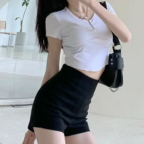 

Sexy Jazz Short Pants Women's Base Layer Dancing High Waist A-Line Wraparound Hot Pants BM Thin Summer Shorts Ladies Pants
