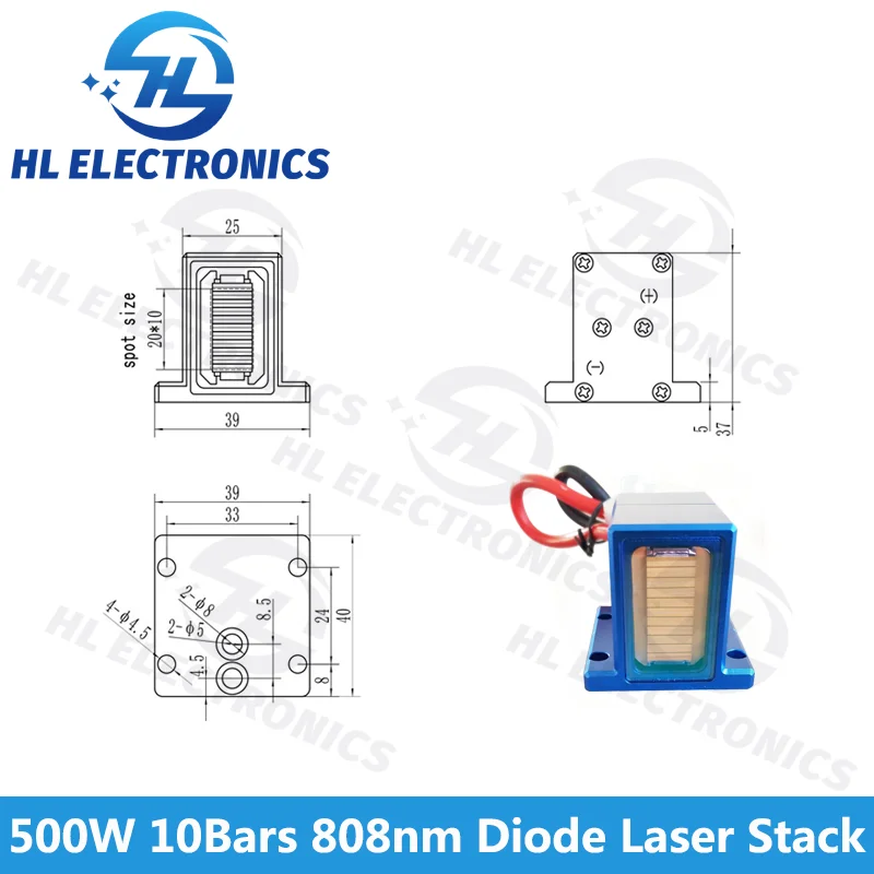 Modul tumpukan Laser penghilang rambut 808nm HPL 10 bar 500W untuk Leon Francisco