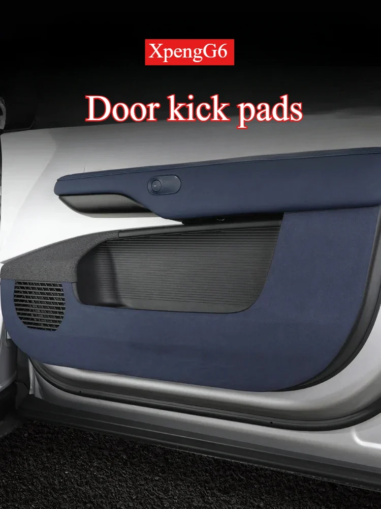 For XpengG6 door kick mat leather door panel sticker car interior modification passenger seat kick prevention accessories