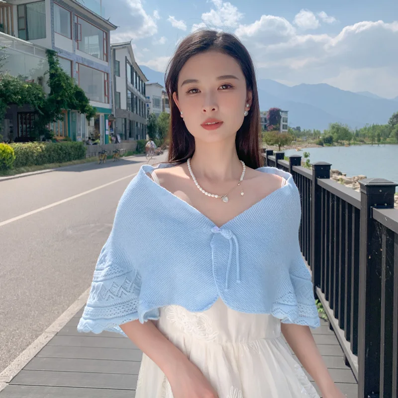 

Новый летний тонкий кардиган Guofeng с дисковыми застежками, в стиле чонсам, с наплечниками, для помещений с кондиционером, в комплекте с юбкой