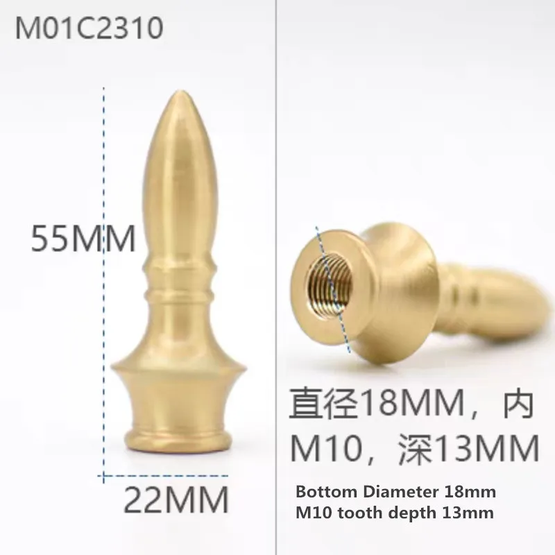 All copper desk lamp connector Brass Screw cover, M10 copper teeth lighting accessories cap for table lamp shade support bracket