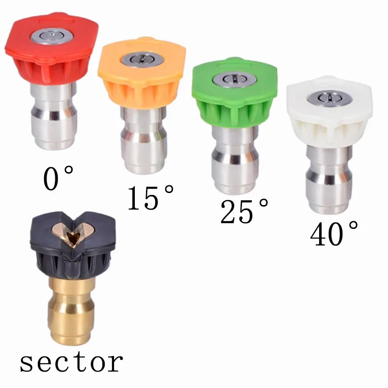 5pcs/Set  Quick Connector Car Washing Nozzles Metal Jet Lance Nozzle High Pressure Washer Spray Nozzle