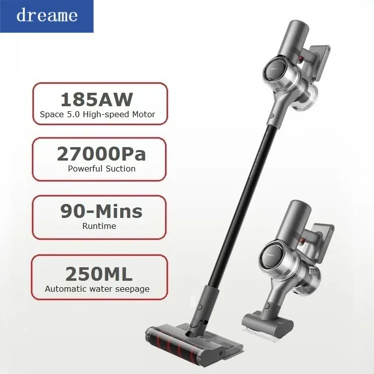 Dreame V12 Cordless Vacuum Cleaner for Home 250ml Water Tank Automatic Water Seepage 3000mAh Battery Capacity Super Clean Power