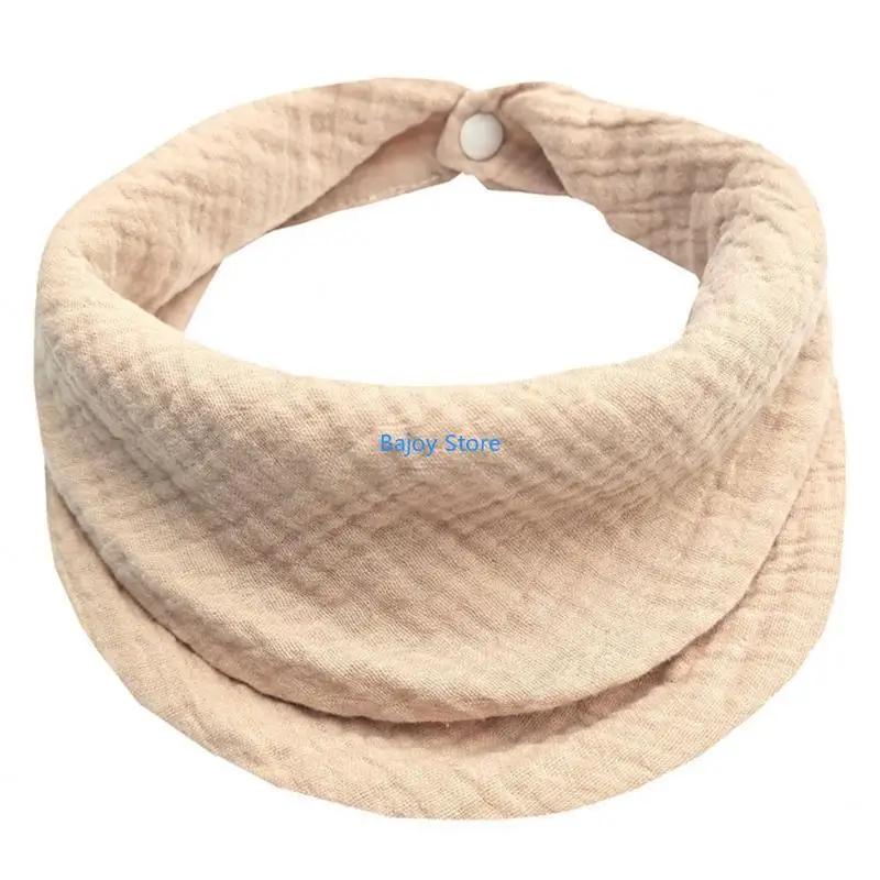 

63HE Baby Muslin Feeding Burp Cloth Adjustable Button Bandana Scarf Shawl Gift