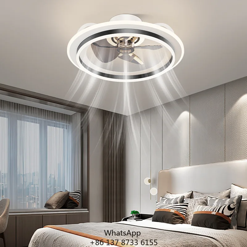 Modern Minimalist Nordic Electric Fan Lamp New Invisible Ceiling Lamp For Bedroom Living Room Dining Room Study LED Light Source