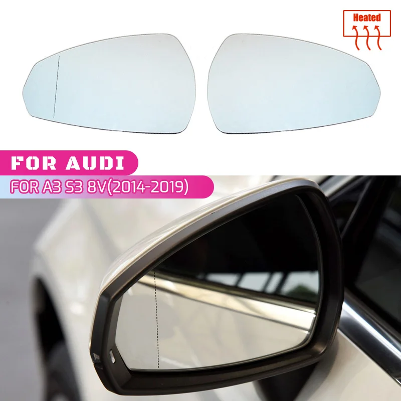 Für Audi A3 S3 RS3 RS A S 3 2013-2020 Seitlicher Rückspiegel, beheiztes Spiegelglas, beheizte Spiegellinse links oder rechts 8V0857535D 8V0857536D