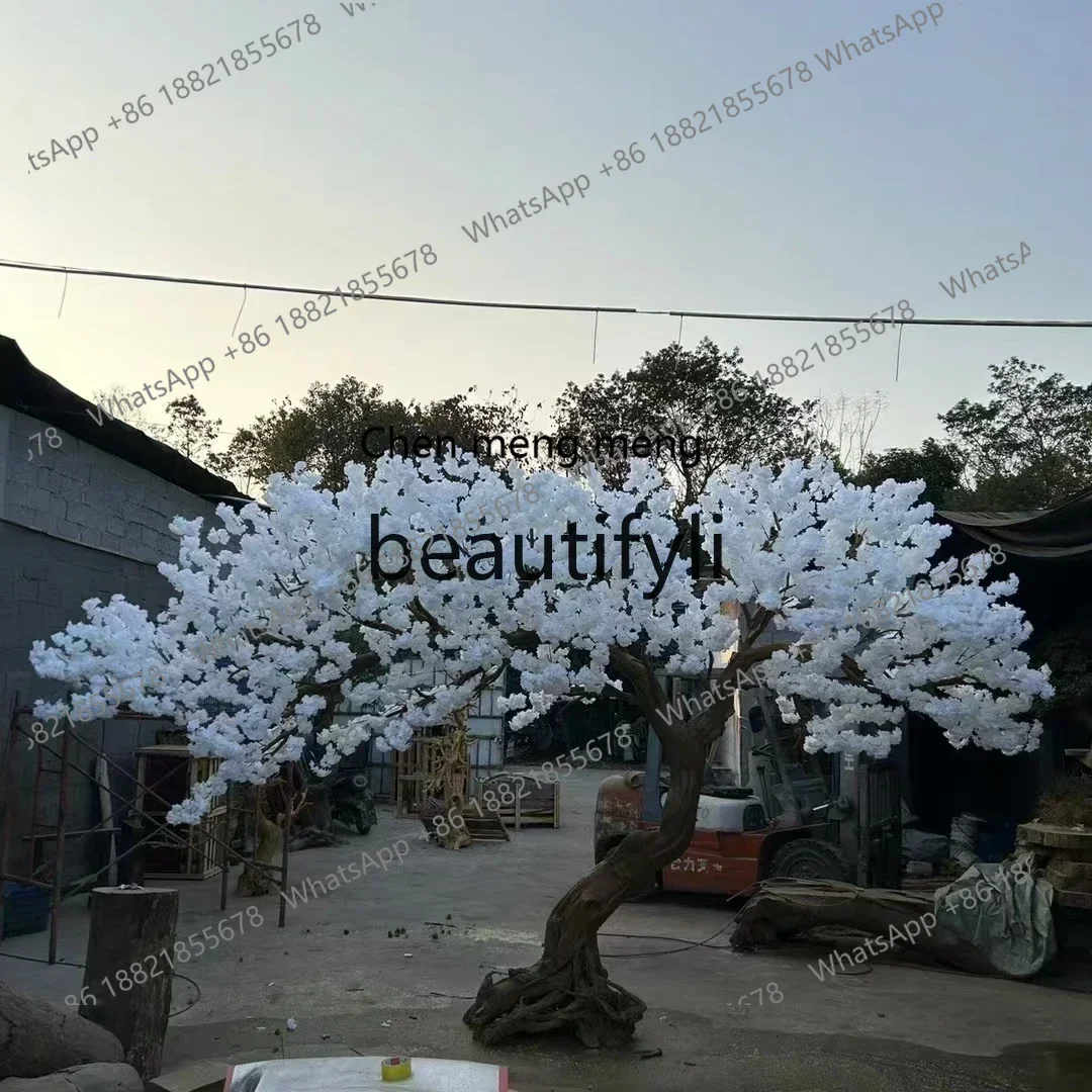 32Root carving wood carving large artificial tree interior decoration hotel shopping mall wedding props landing landscape