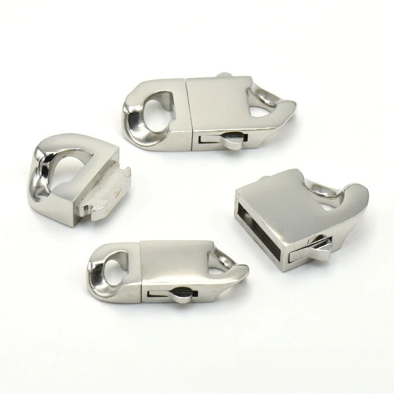 Stainless Steel Spring Clasp Lobster Clasp Cuban Link Chain for Hiphop Chain Bracelet Necklace Buckle Jewelry Making Accessories - view 3