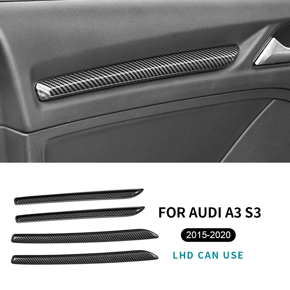 

Для 2015 2016 2017 2018 2019 2020 Audi A3 S3 RS3 LHD ABS углеродное волокно узор автомобильная дверная полоса декоративная панель наклейка