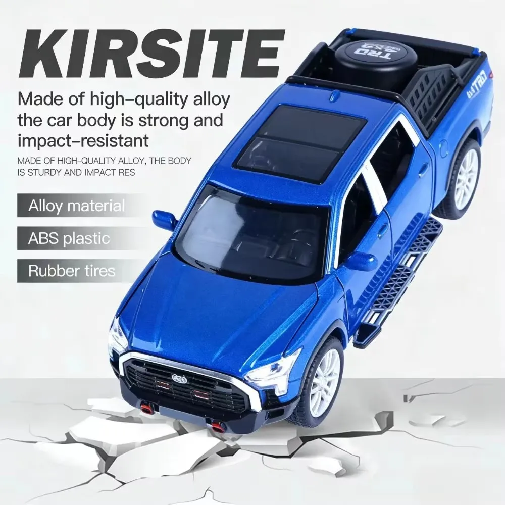 1:32 Scale Toyota Tundra Pickup Truck Alloy Die-cast Car Model with Sound & Light Pull Back 6 Openable Doors Kids Toy Vehicle