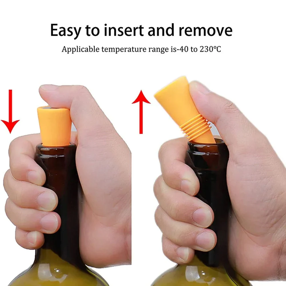 Set di tappi per bottiglie di vino in Silicone accessori per whisky a prova di perdite tappo per bottiglia di Champagne più vicino accessori per Bar con coperchio in sughero per vino