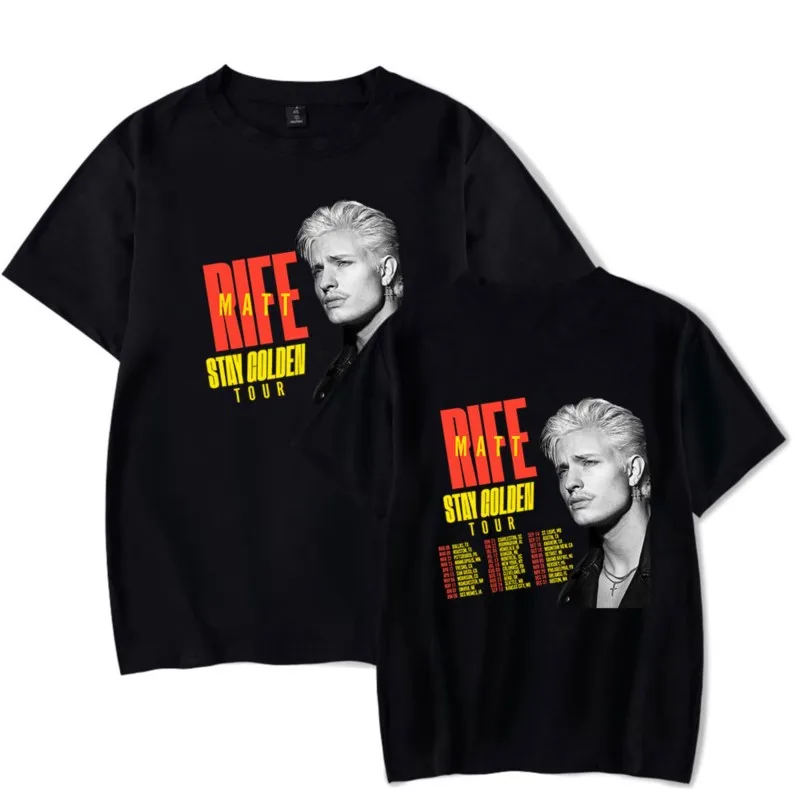 Matt Rife Stay Goladen Tour T-Shirt Merch For Women/Men Unisex Summer Fashion Short Sleeve Tshirt Tee Fashion Streetwear