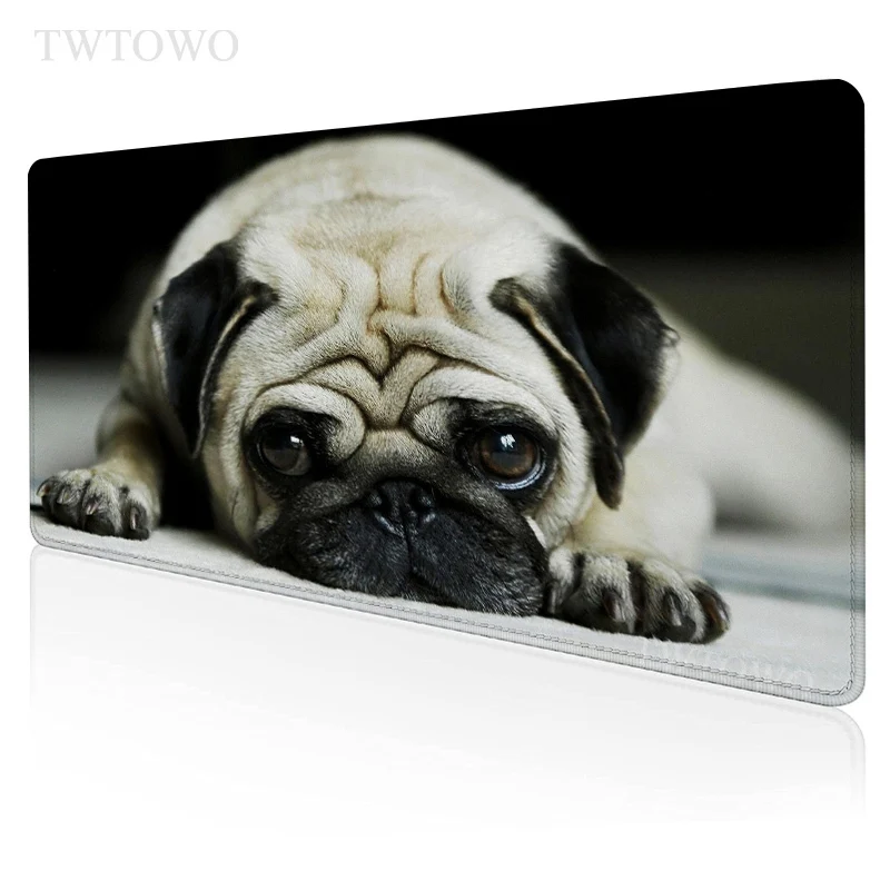 

Dog Pug Mouse Pad Gaming XL Custom HD Mousepad XXL keyboard pad Desk Mats Natural Rubber Soft Carpet Office Desktop Mouse Pad