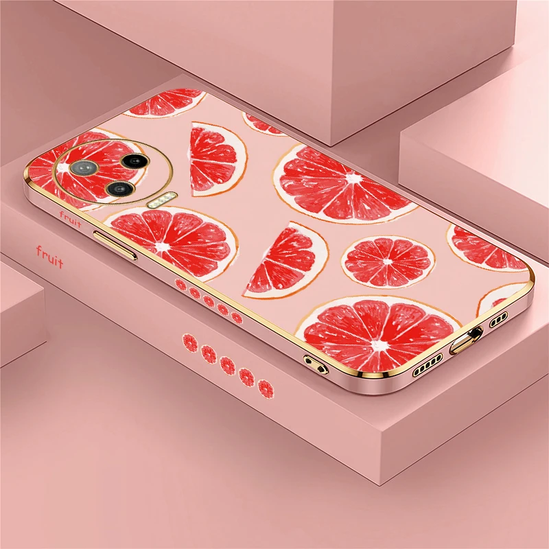 حافظة هاتف ناعمة مقاومة للصدمات لهاتف انفينيكس تكنو كامون 17 16 S 15 Air 30 5G 20 Pro 18 19 Neo غطاء فواكه برتقالي مطلي بالسيليكون