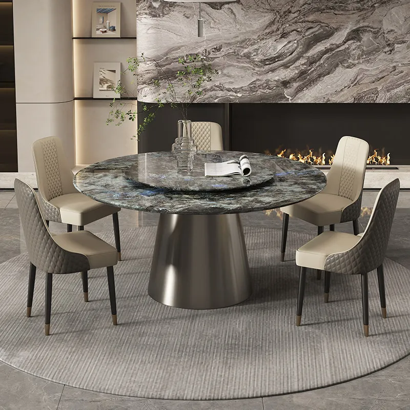 Rotating Modern Restaurant TablesDesign Round Island Console Dining Table Kitchen Conference Muebles Para Hogar Furniture Home