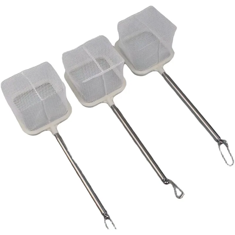 

3D Fish Net Scoop Telescopic Handle Fine Mesh Removable Tool for Small Fish Shrimp Fry Catching Use in Aquarium or Turtle Tank