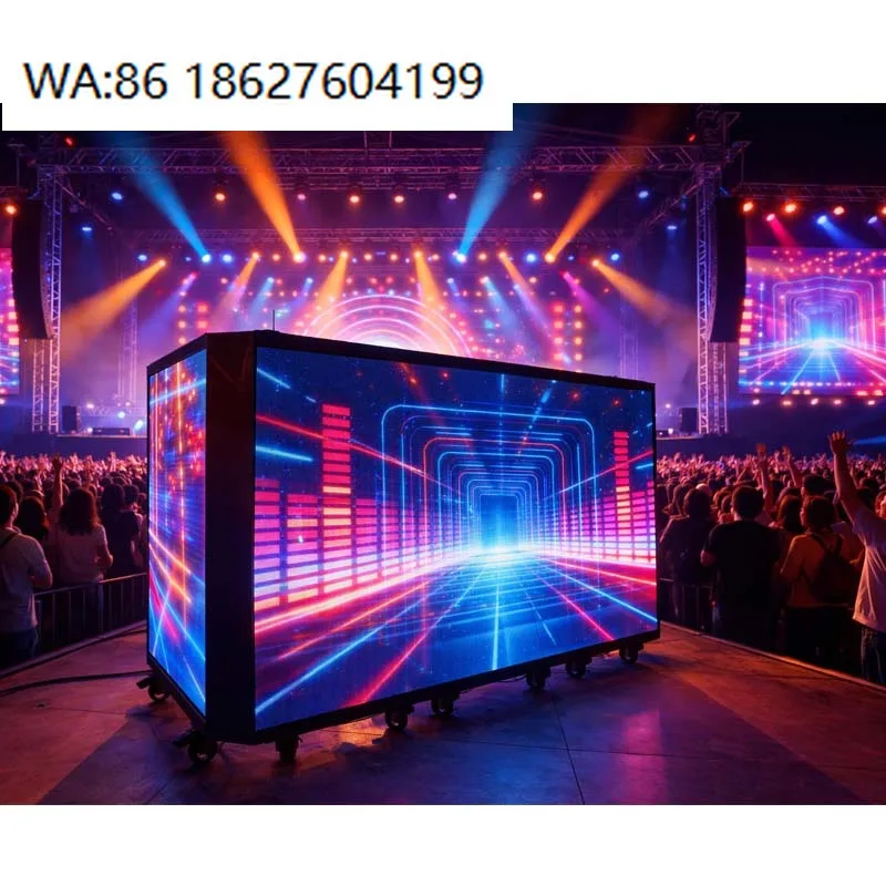 LED Display LED Screen LED Foldable DJ Booth Display Portable Wheeled High Bright Screen for Music Festivals Bars Interactive
