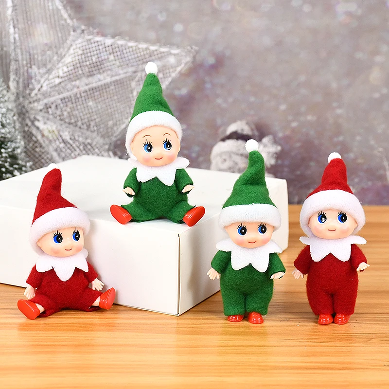 Christmas Baby Elf Dolls Mini Baby Pendants Merry Christmas Decor Gifts Festive Party Decoration Xmas Toys Gift For Kid Child