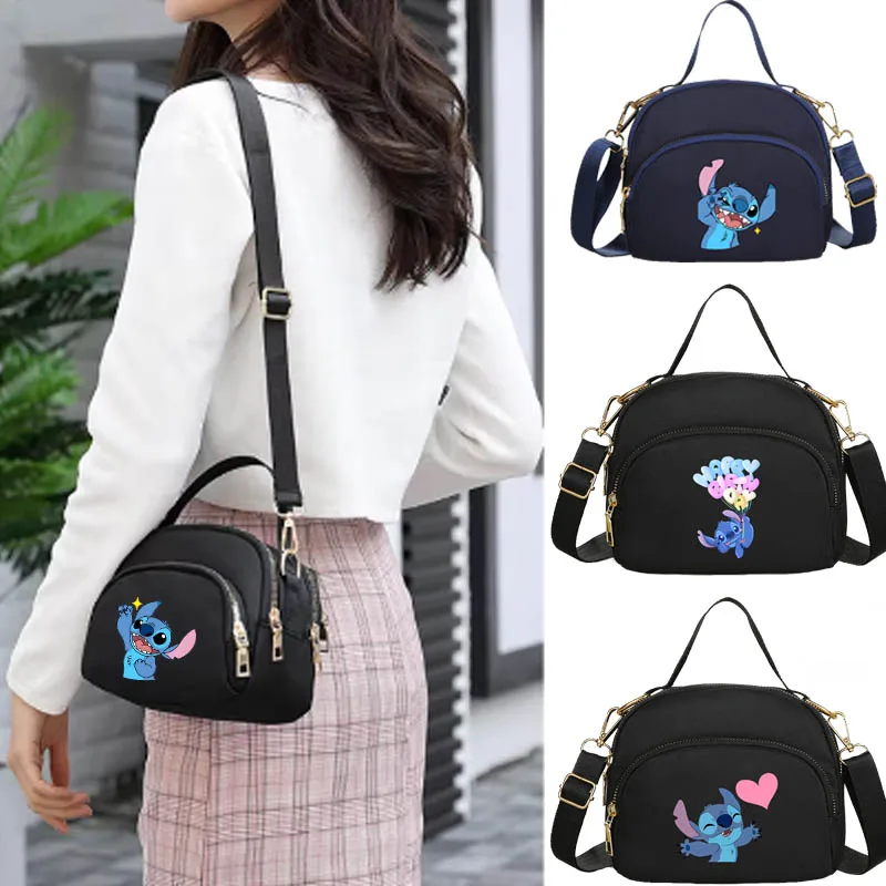 Disney Lilo &Stitch New Nylon Phone Bags Women Shoulder Messenger Mobile Phone Bags Fashion Women Handbag Small Crossbody Bag