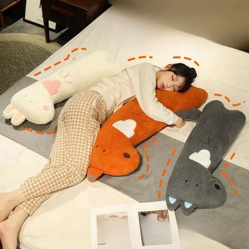 80/100 ซม.น่ากอดกระต่าย Fox Wolf หมอน Plush Kawaii สวนสัตว์สัตว์ Soft Plushie Peluche ตุ๊กตาเด็กของขวัญวันเกิดตกแต่งห้อง