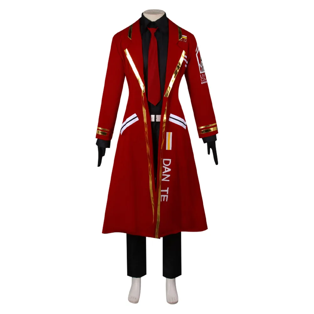 Dante Cosplay Kostuum Heren Rood Uniform Limbus Bedrijf Jas Broek Stropdas Fantasia Outfit Halloween Carnaval Feest Outfits