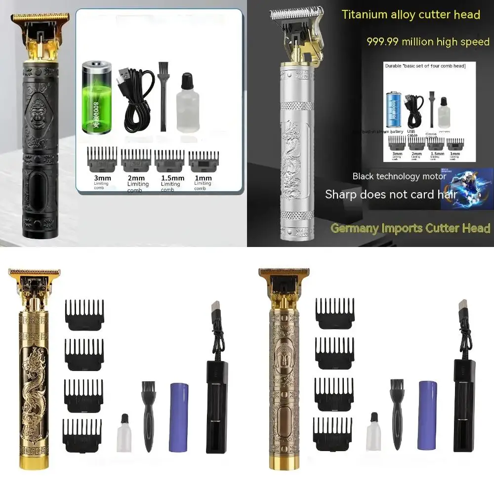 Zero Gapped Men's Hair Trimmer, Beard Razor T-Blade Trimmer with 4 Boundary Combs, Precision Grooming Tool for Face, Beard, and