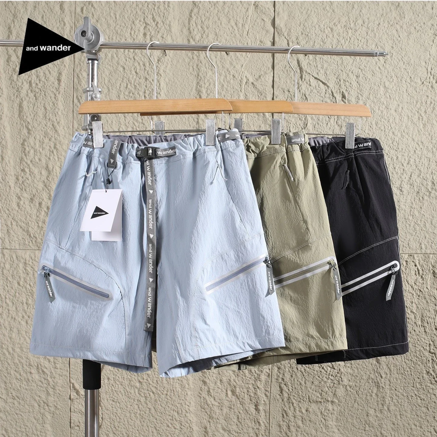 And Wander Light Hike Short Pants 26SS Water Repellent Reflective Outdoor Casual Hiking Shorts Men Camping Trekking