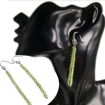 天然石材閃亮珠子切割面耳鉤耳環 4毫米水晶瑪瑙石英圓形耳環,女士時尚飾品魅力禮物 10 最佳銷售 瑪瑙耳環 - №3