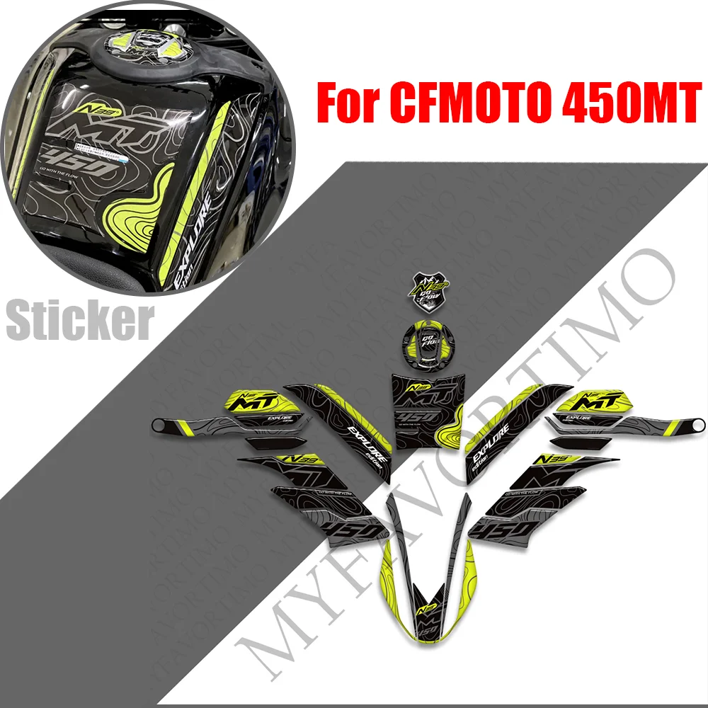 For CFMOTO 450MT Adventure Bike Motorcycle Handguard Fairing Fender  Fuel Tank Pad Sticker Moto Epoxy resin Decals  cf moto mt45