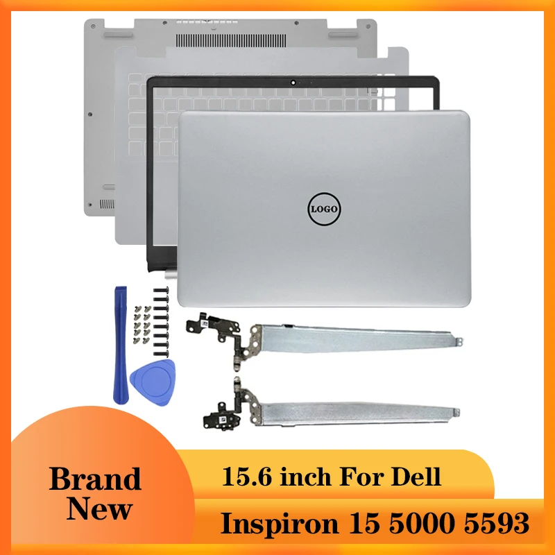 Imagem -01 - Laptops para Dell Inspiron 15 5000 5593 Lcd Capa Traseira Moldura Dianteira Dobradiças Encosto de Mãos Case Inferior Prata Novo Case laptops para dell inspiron 15 5000 5593 lcd capa traseira moldura dianteira dobradicas encosto de maos case inferior prata novo case 01