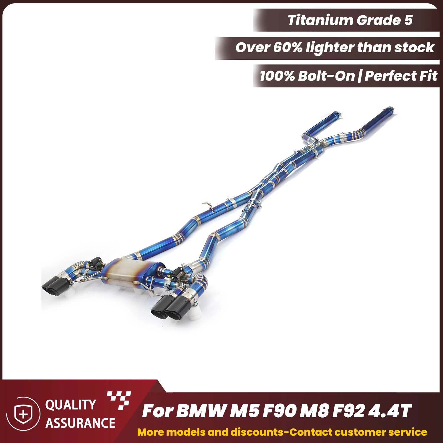 

ECCF Valvetronic Exhaust Titanium Catback Exhaust for BMW M5 F90 M8 F92 4.4T Aggressive Exhaust Sound Performance Upgrade