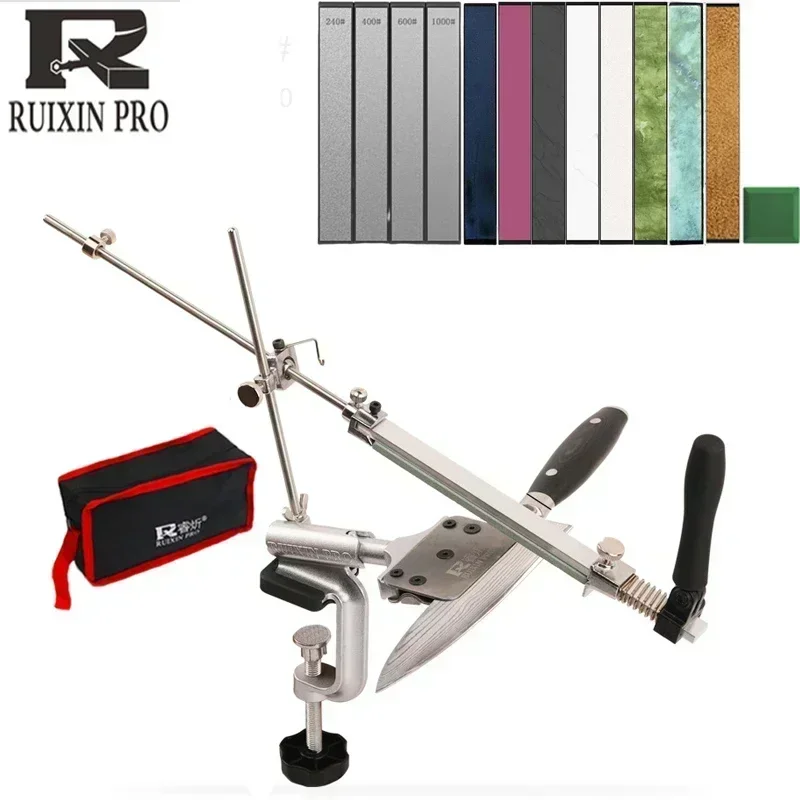 

New RUIXIN Fixed Angle Knife Sharpener Metal Material Sharpening System Sharpening Stone Grind Stones Grinding Kitchen Tools