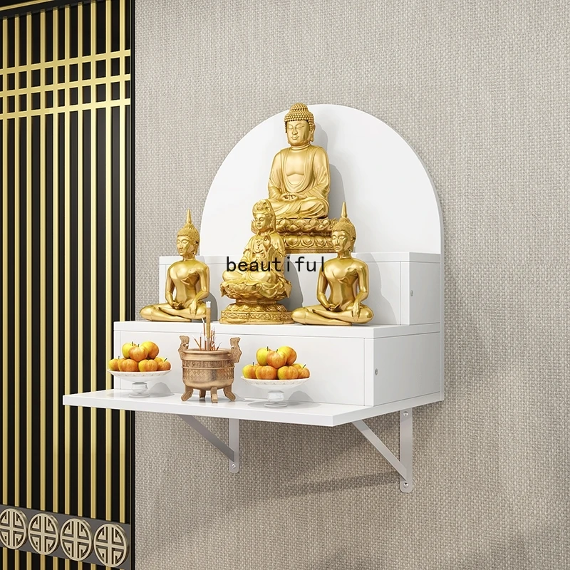 Three-Layer Wall Hanging Buddha Shrine Altar Ladder Incense Burner God of Wealth Worship Table