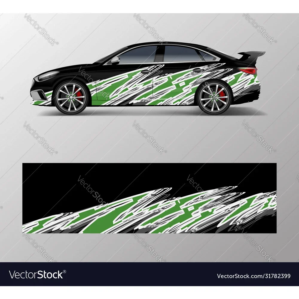 Lightning Stripe Car Full Wrap Sticker Car Decal Decorative Cut Body Racing Graphic Decal Vinyl Wrap Modern Design Red Retro