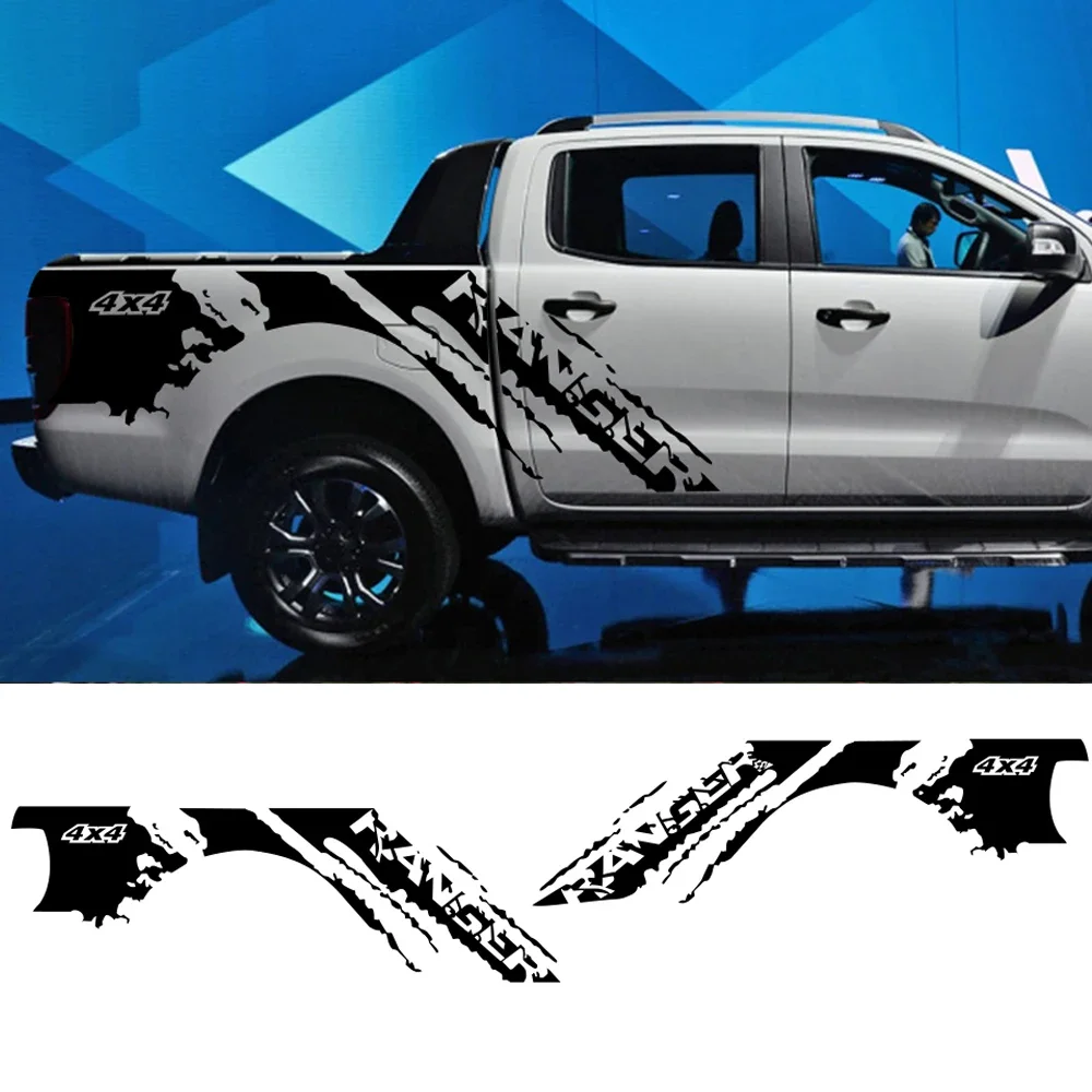 

2Pcs Pickup Stickers Car Trunk Side Decals For Ford Ranger Truck 4x4 Graphics Vinyl Film Custom Decor Cover Auto Accessories