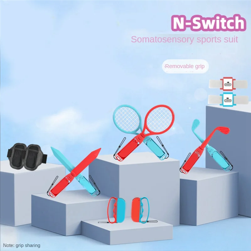 สําหรับสวิทช์ OLED 18-In-1 กีฬาควบคุม Joy-CON สายรัดข้อมือเทนนิสฟิตเนสสายคล้องขาดาบเกมสวิทช์ OLED เปลี่ยน