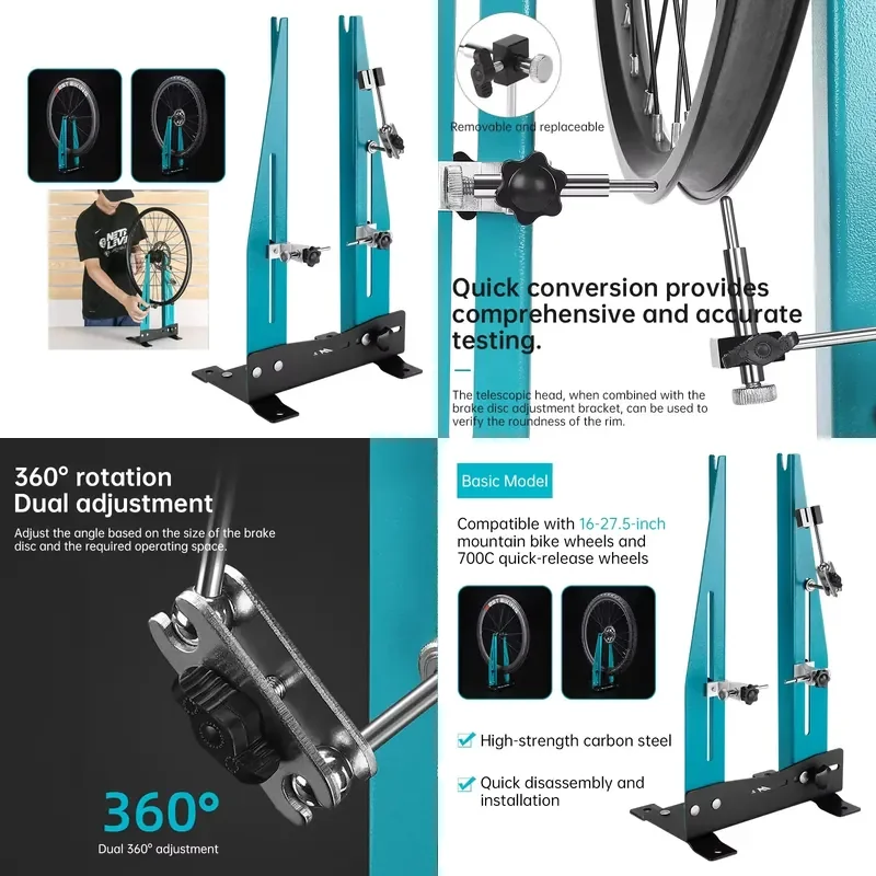 Professional Bicycle Wheel Truing Stand Removable Adjustable Alignment Repair Tool for MTB Road Bike Wheel Truing Rack