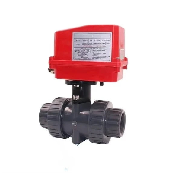 Motorized Ball Valve CTF-002 Industry Motor Operated Control Valve Electric Ball Valve 220V With UPVC Body DN25 DN32 DN40 DN50
