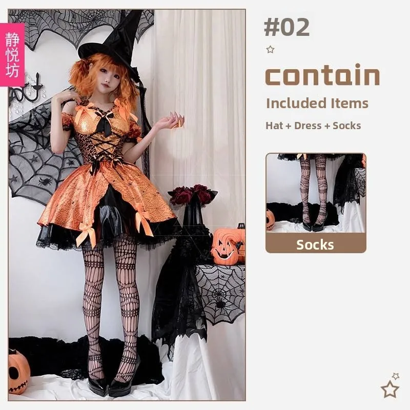 Disfraz de Bruja para Adultos, Vestido de Bruja para loween, Baile de Máscaras, Cosplay, Actuación, Traje de Bruja Calabaz...