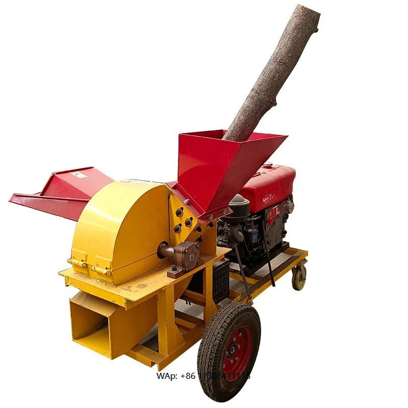 

15hp Electric Start Tree Wood Chipper Mobile Leaf Shredder Wood Crusher for Home Use