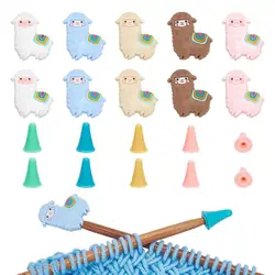 Knitting Needle Stoppers Alpaca Shape Tips Point Stoppers Protectors Silicone Stitching Stoppers Needle End Caps Cute Stitching