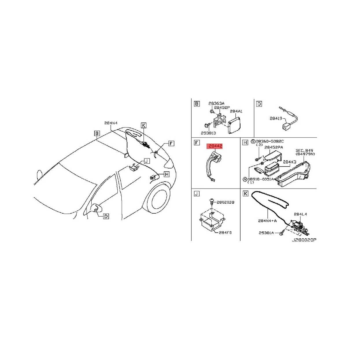 28442-3YR0A Car Rear Camera Parking Camera for 2008-2015 284423YR0A