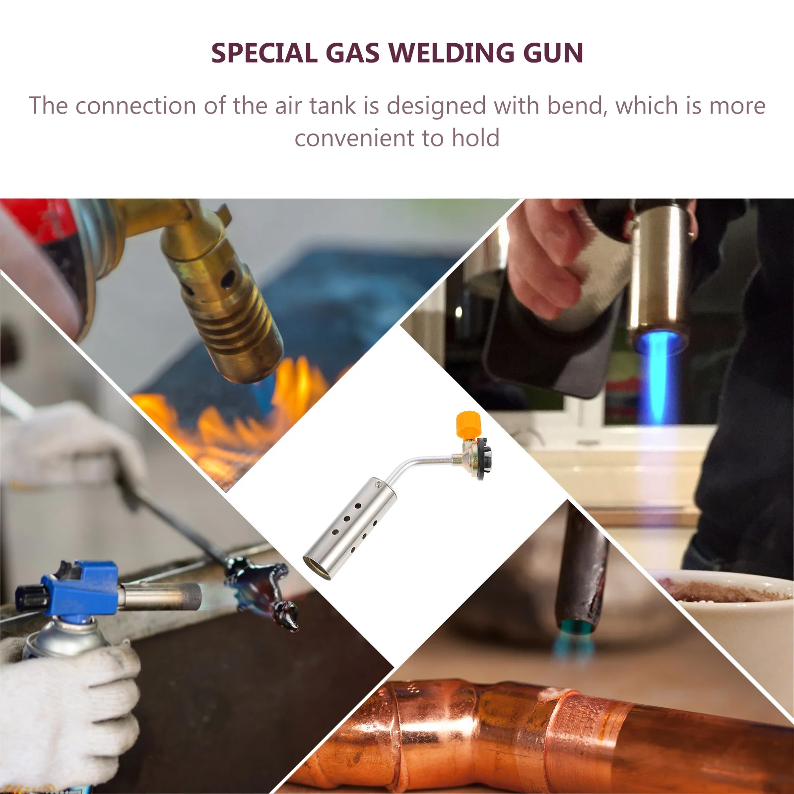 

1pc Ergonomic Propane Burner Metal Welding Torch Head Extended Tube Outdoor Garden Burner High Pressure Corrosion Resistant Hose