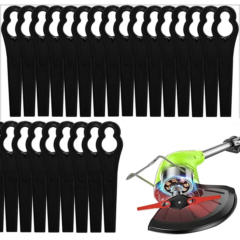 Coupe-bordure en plastique pour tondeuse à gazon de jardin, 50 pièces, lame de rechange, lame de coupe, outils de jardin, installation facile