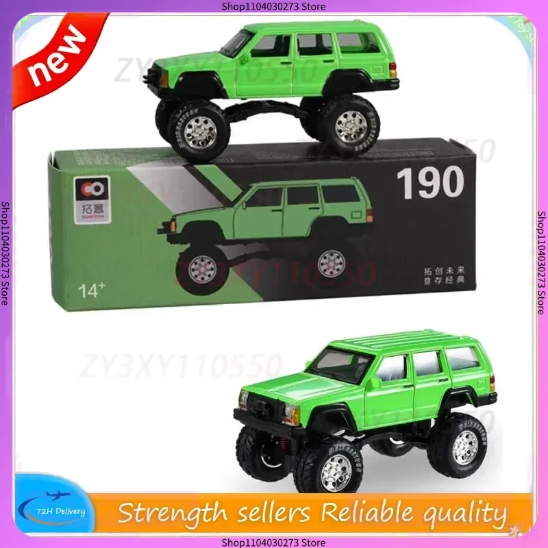 Tuoyi xcartoys liga 1/64 cherokee modelo de carro de brinquedo fora de estrada fluorescente verde 190 desktop coleção de moda ornamento brinquedo presente