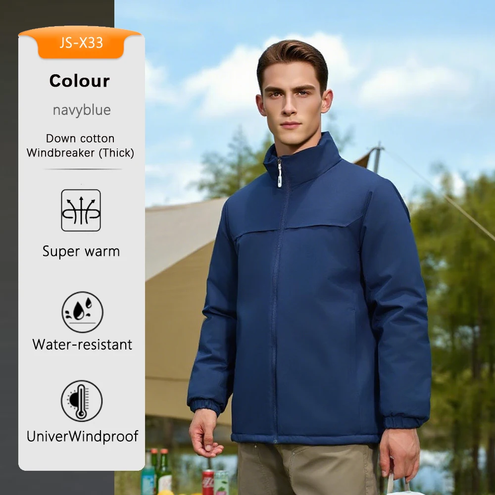 

Down Cotton Jacket Men Women Three-proof Windbreaker Thick Super Warm Waterproof Long Sleeve Coat Autumn Winter Sportswear​​ Top